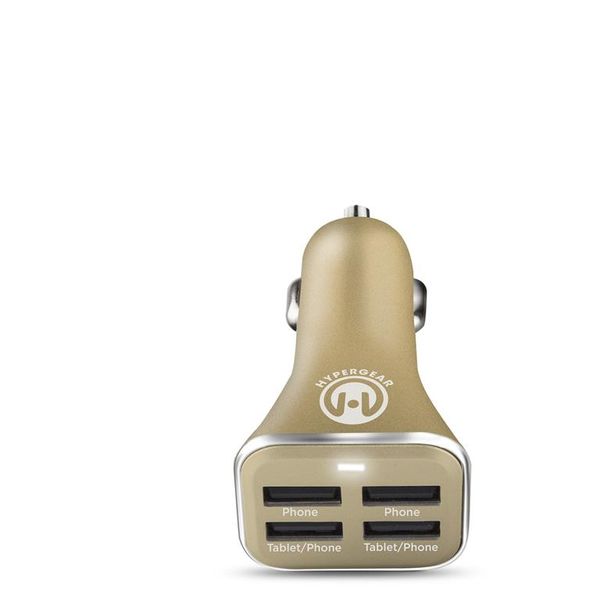 HyperGear Quad USB Car Charger - Gold