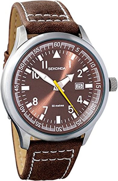Sekonda 3882 Men's Quartz Analogue Watch with Leather Strap (Parallel Import)