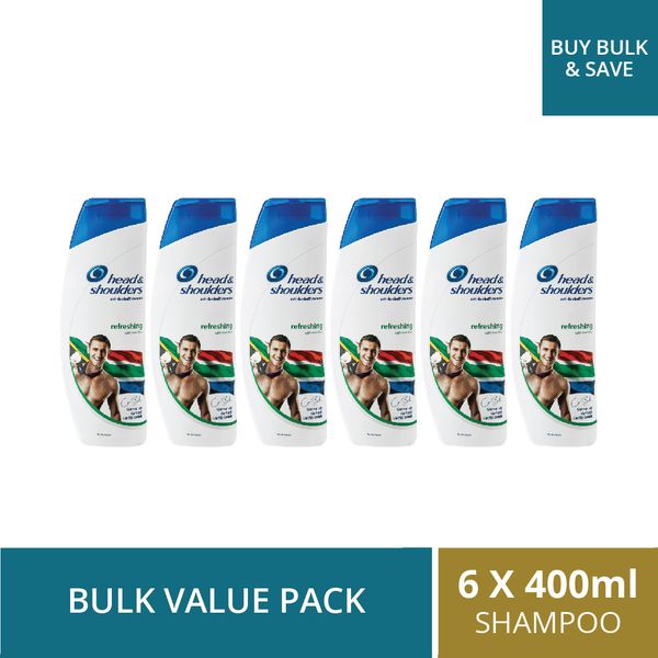 Head &amp; Shoulders Menthol Shampoo - 6 x 400ml Bulk Pack
