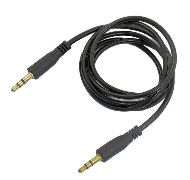 Fervour Male to Male Stereo Audio Aux Cable 3.5mm - Black