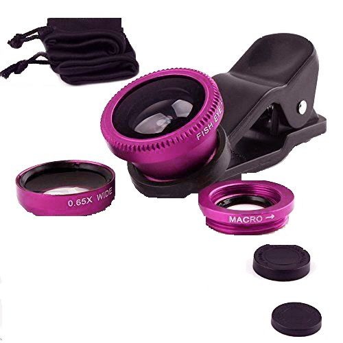 Universal Smartphone Lens Clip - Pink (3-in-1)