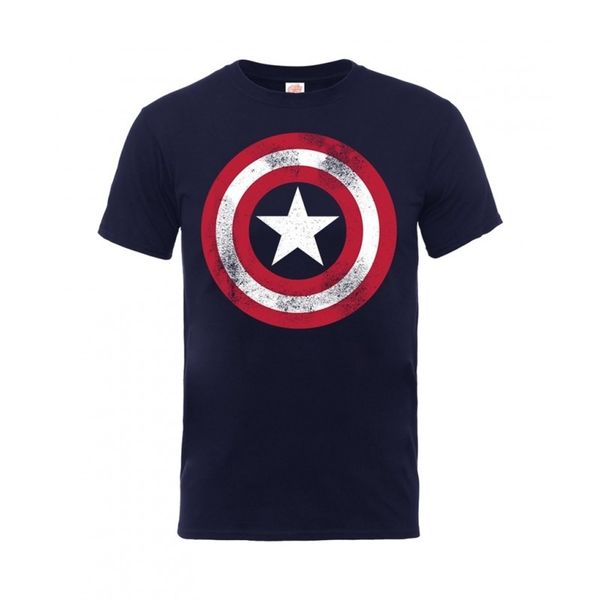 Marvel Comics - Captain America: Distressed Shield T-Shirt (Parallel Import)