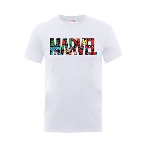 Marvel Comics - Logo Character Infill White T-Shirt (Parallel Import)