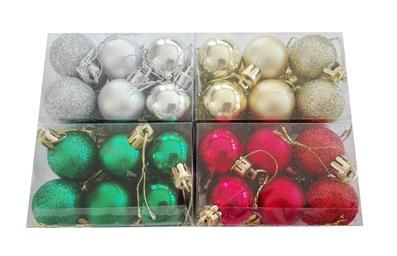 Bulk Pack of 4 x 12 Christmas Mini Ball Decorations