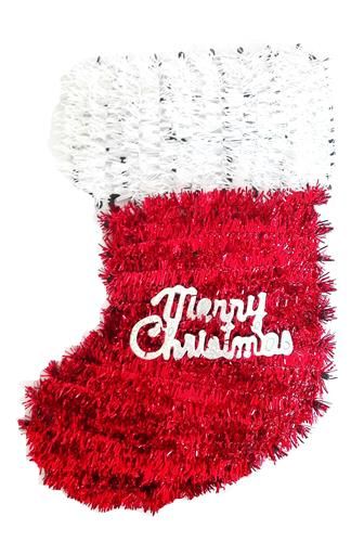 Bulk Pack of 2 Christmas Sock Decoration 33cm - Red