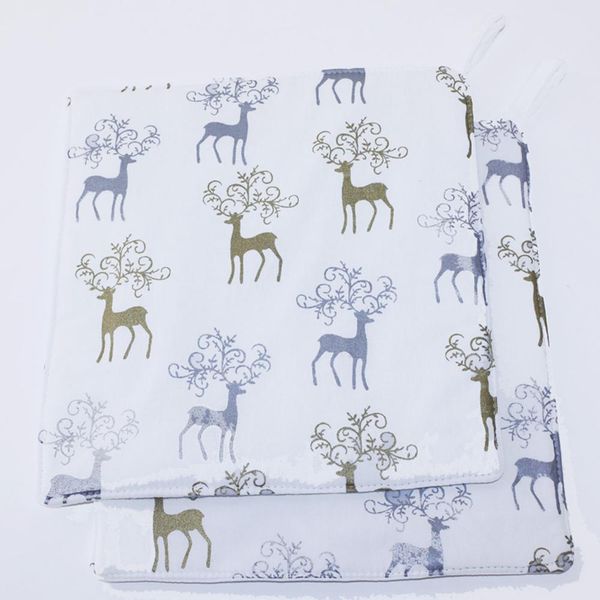 DSA - Christmas White Reindeer Potholders - Set Of 2