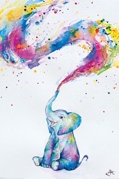 Marc Allante - Spring Baby Elephant Poster