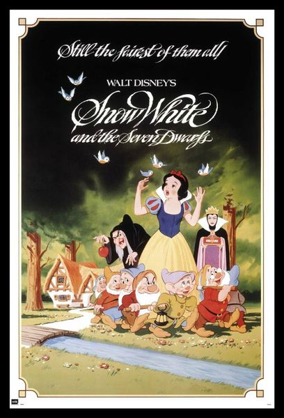Snow White and the Seven Dwarfs - Classic Poster with Black Frame