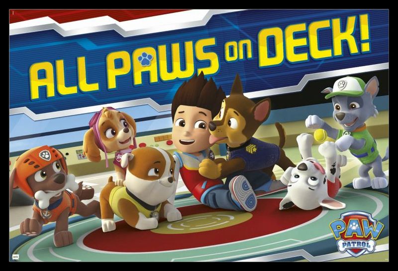 Paw Patrol - All Paws on Deck Poster with Black Frame