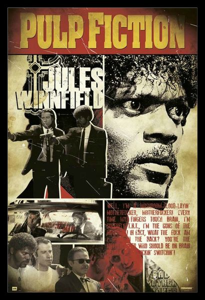 Pulp Fiction - Jules Poster with Black Frame