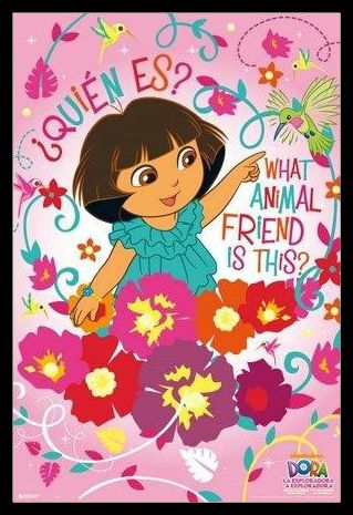 Dora the Explorer - Flowers Poster with Black Frame