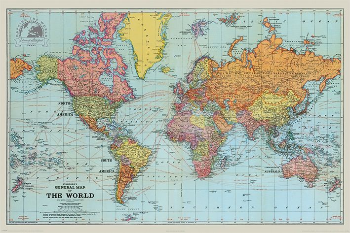 World Map - Stanfords Poster