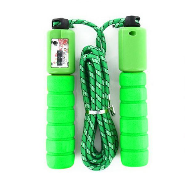 Soft Grip Skipping Rope with Counter - Green