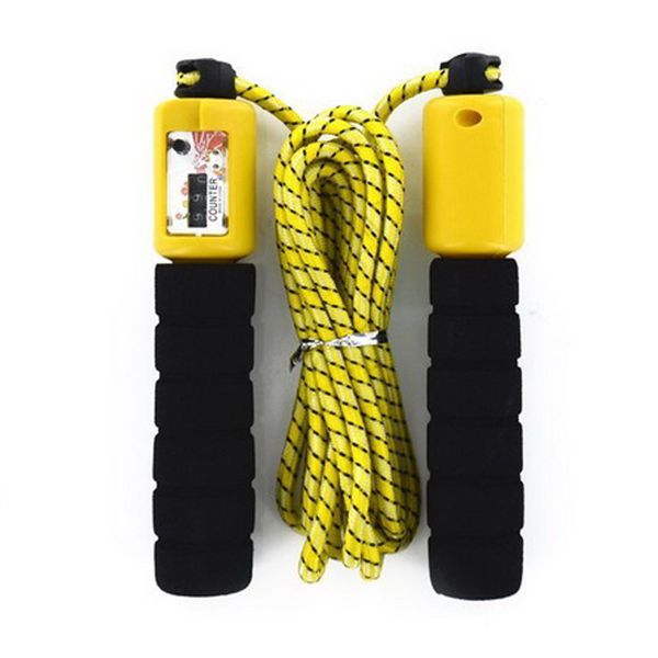 Soft Grip Skipping Rope with Counter - Yellow
