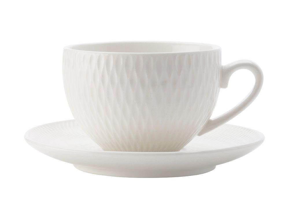 Maxwell & Williams 90ml White Basics Diamonds Demi Cup & Saucer