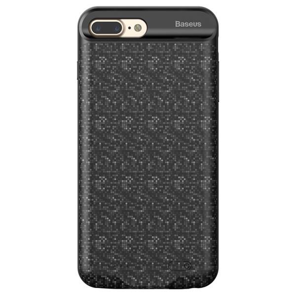 Baseus 7300mAh Plaid Power Bank Case iPhone 7 Plus &amp; 8 Plus - Black