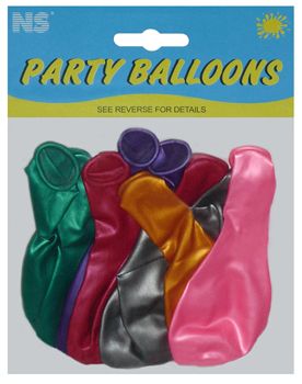 Balloons Metallic Medium 10's - Assorted