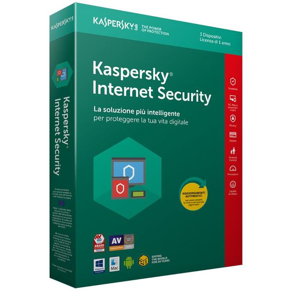 Kaspersky Internet Security 2018 4 User - 1 Year Licence