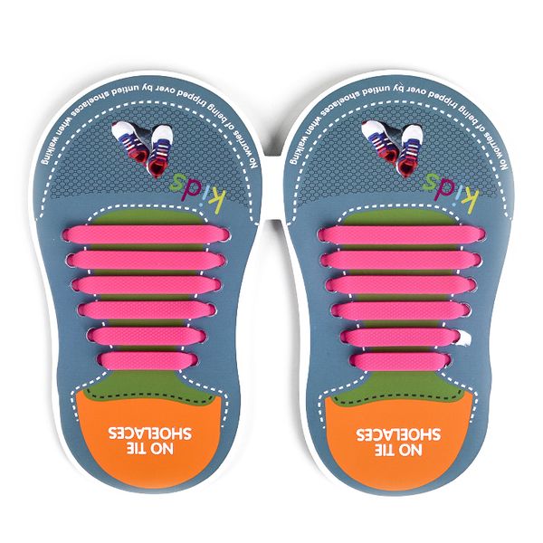 Binah G No Tie Silicone Elastic Shoe Lace for Kids - Pink