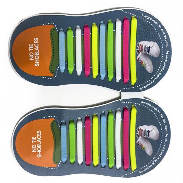 Binah G No Tie Silicone Elastic Shoe Lace for Adults - Mixed