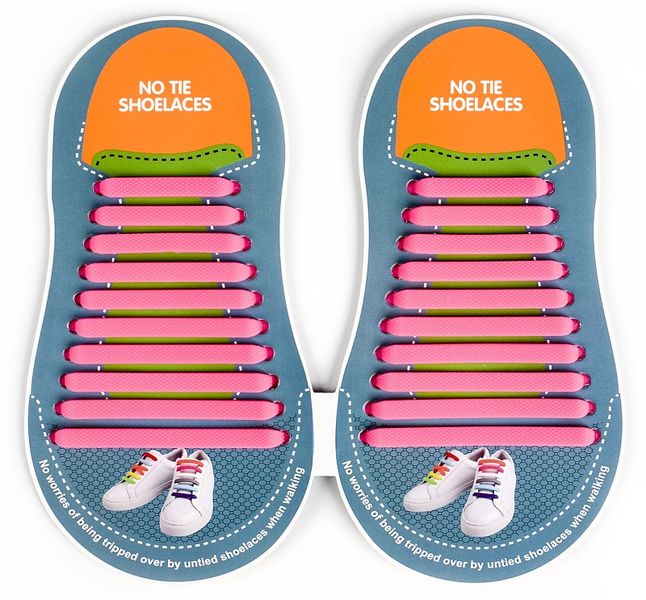 Binah G No Tie Silicone Elastic Shoe Lace for Adults - Pink
