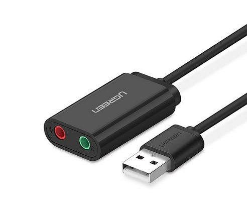 UGREEN USB to 3.5mm External Stereo Sound Adapter - Black