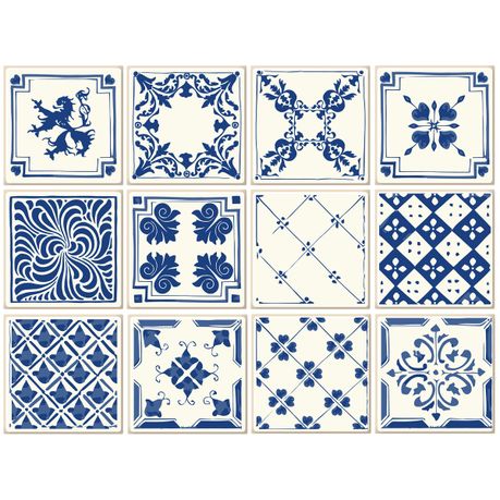 Fantastick 20cm Vinyl Wall Tile Delft Antique In
