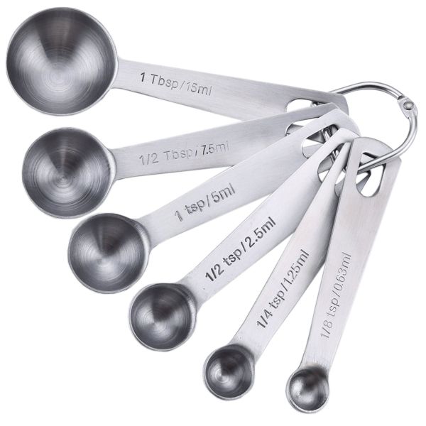 Stainless Steel Measuring Spoons - Set of 6