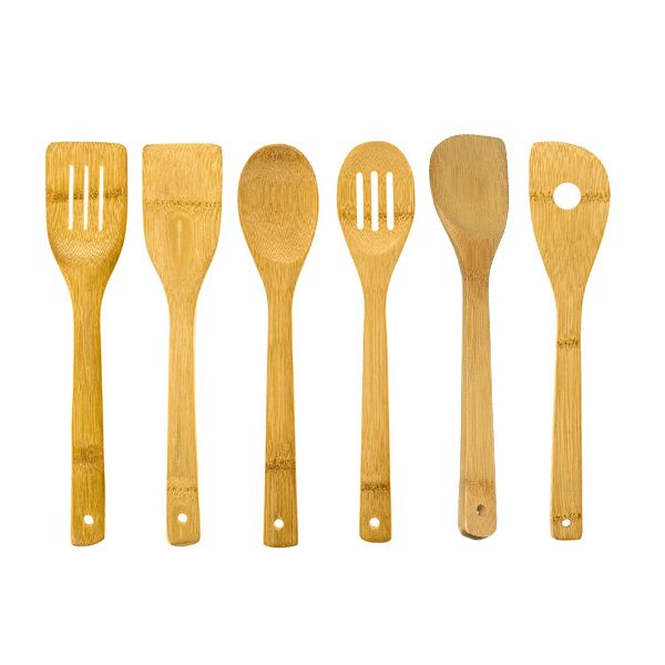 Bamboo Cooking Utensil Set in Mesh Bag - 6 Piece
