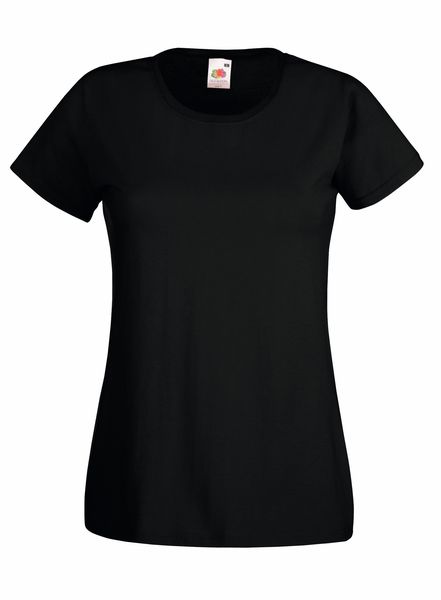 Fruit Of The Loom Lady-Fit Valueweight Crew Neck - Black