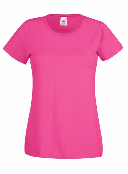 Fruit Of The Loom Lady-Fit Valueweight Crew Neck - Fuchsia