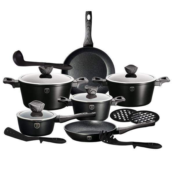 Berlinger Haus - Smoked Wood Cookware Set - Set of 15