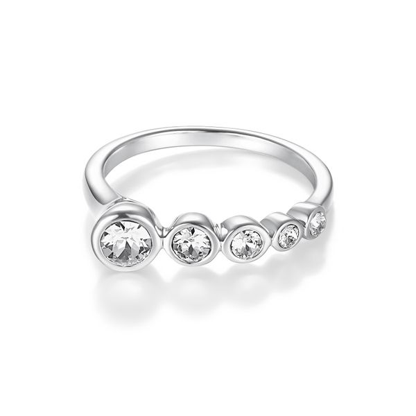 Dhia Waterfall Ring in Sterling Silver Made with Crystals from Swarovski