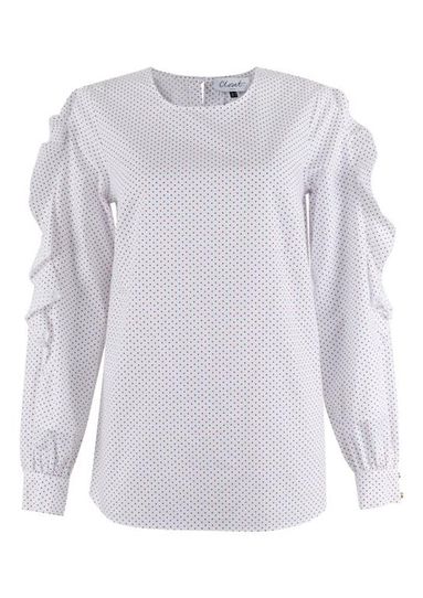 Closet London Ladies Polka Dot Ruffle Sleeve Blouse - White | Shop ...