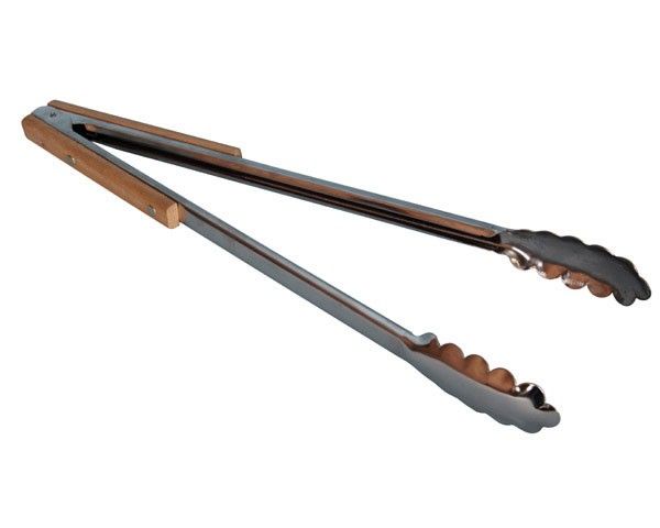 Stainless Steel &amp; Wood Braai Tong - 400mm