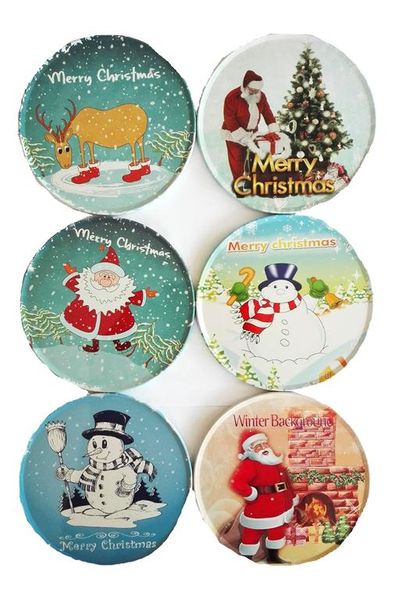 Pack of 6 Christmas Coasters In A Tin