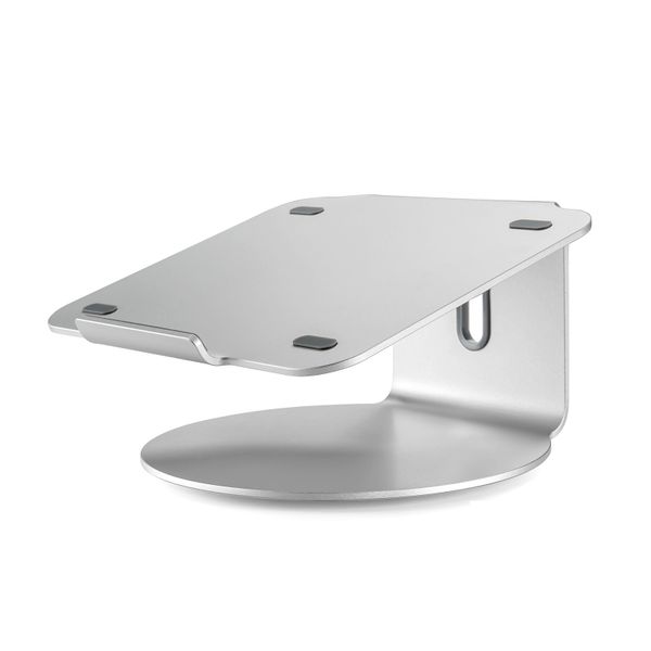 LASA Aluminium Laptop Stand with Swivel Base - Silver