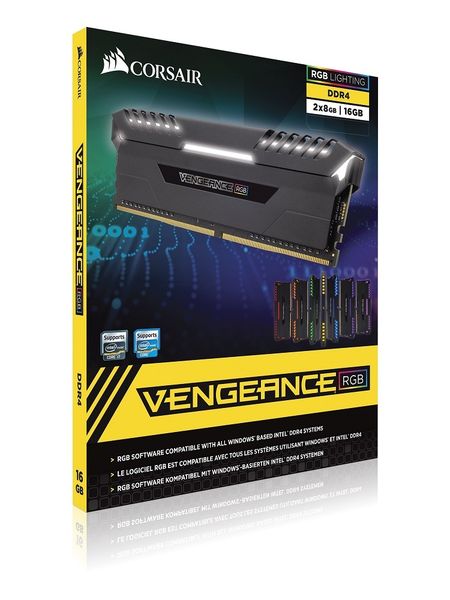 Corsair Vengeance RGB 16GB (2 x 8GB) DDR4 DRAM 2666MHz C16 Memory Kit