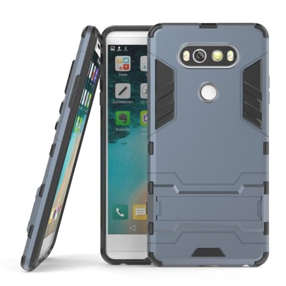 2-in-1 Hybrid Dual Shockproof Stand Case for LG V20 - Silver