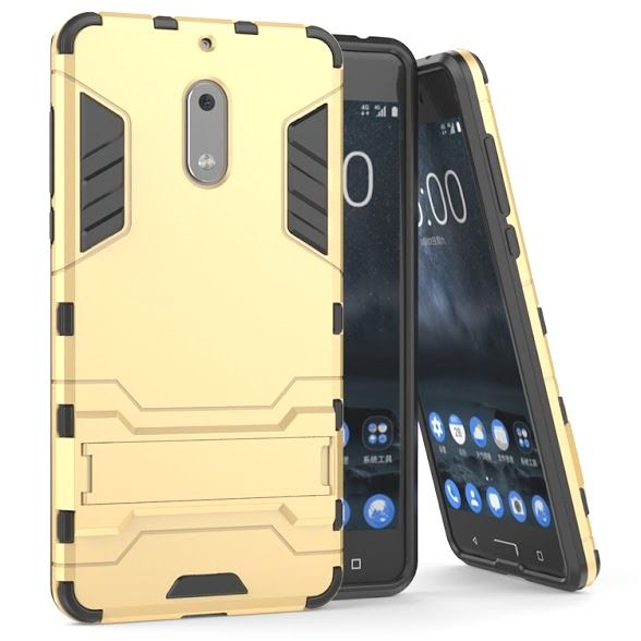2-in-1 Hybrid Dual Shockproof Stand Case for Nokia 5 - Silver