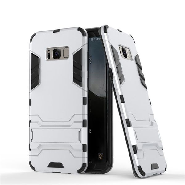 2 in 1 Shockproof Stand Case for Samsung S8 - Silver