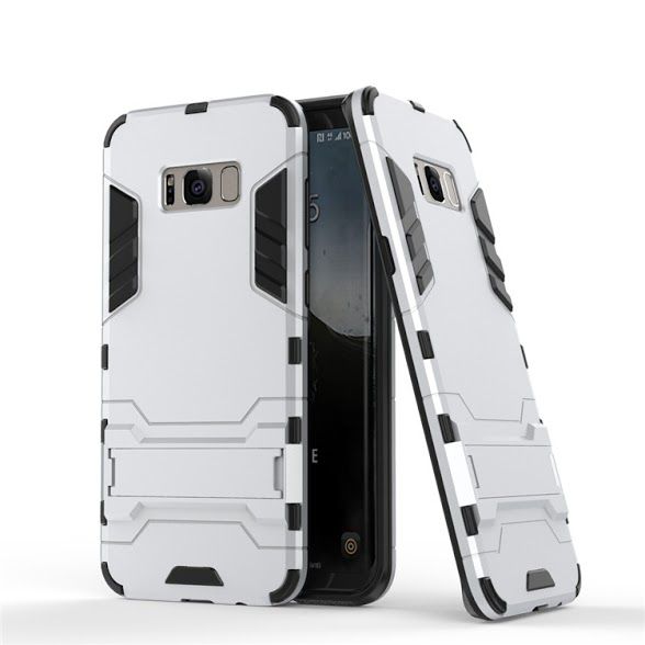 2 in 1 Shockproof Case &amp; Stand for Samsung S8 Plus - Silver