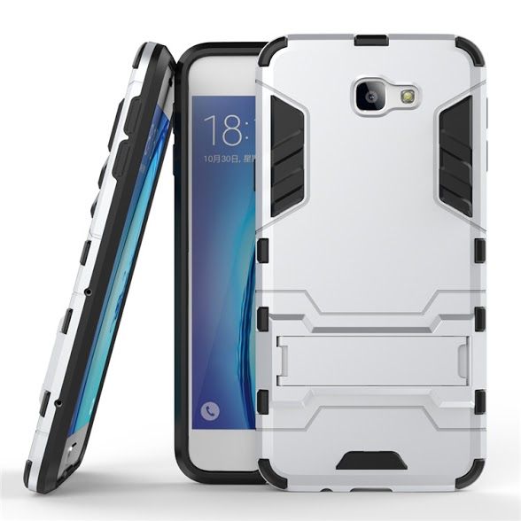 2 in 1 Shockproof Stand Case for Samsung J5 Prime - Silver