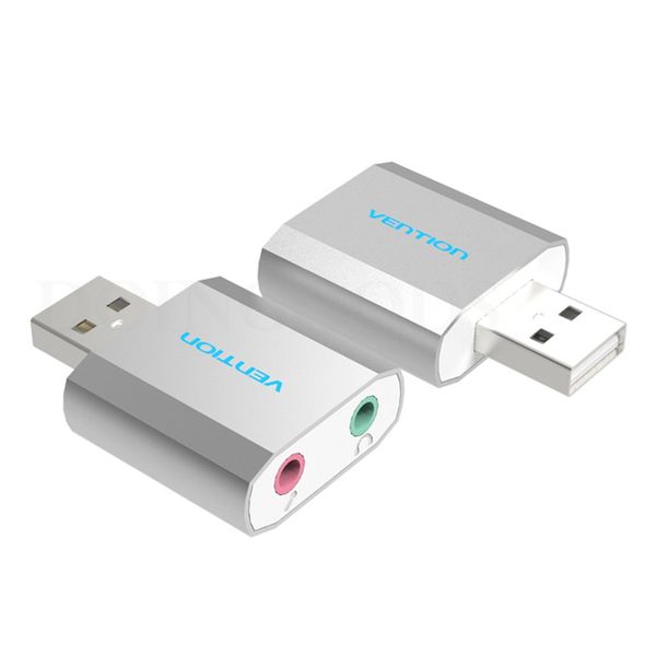Vention USB External Audio Adapter Card with 3.5mm Microphone &amp; Earphone Jacks