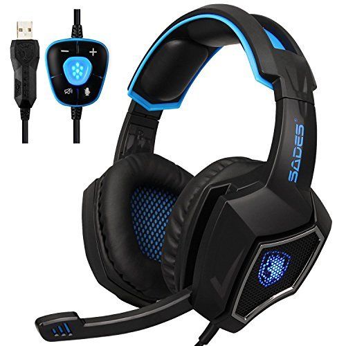 Sades Spirit Wolf Gaming Headphones with Microphone - Blue