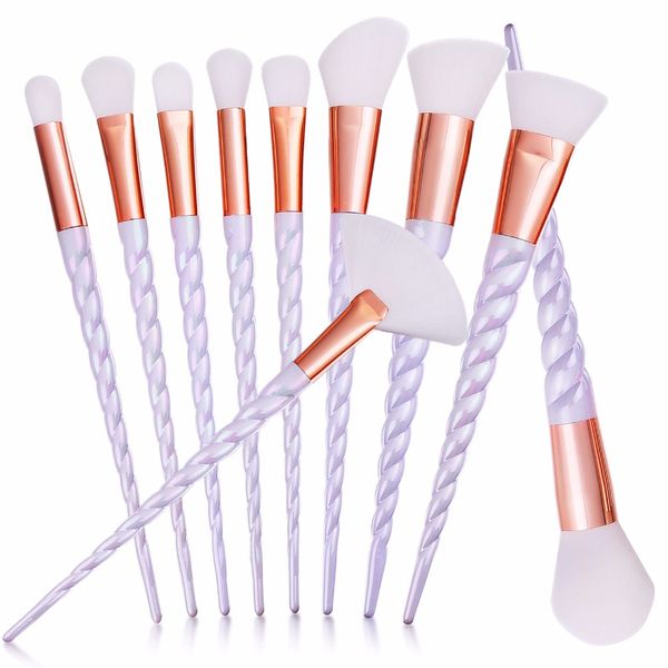 Unicorn Makeup Brush - 10 Piece Set