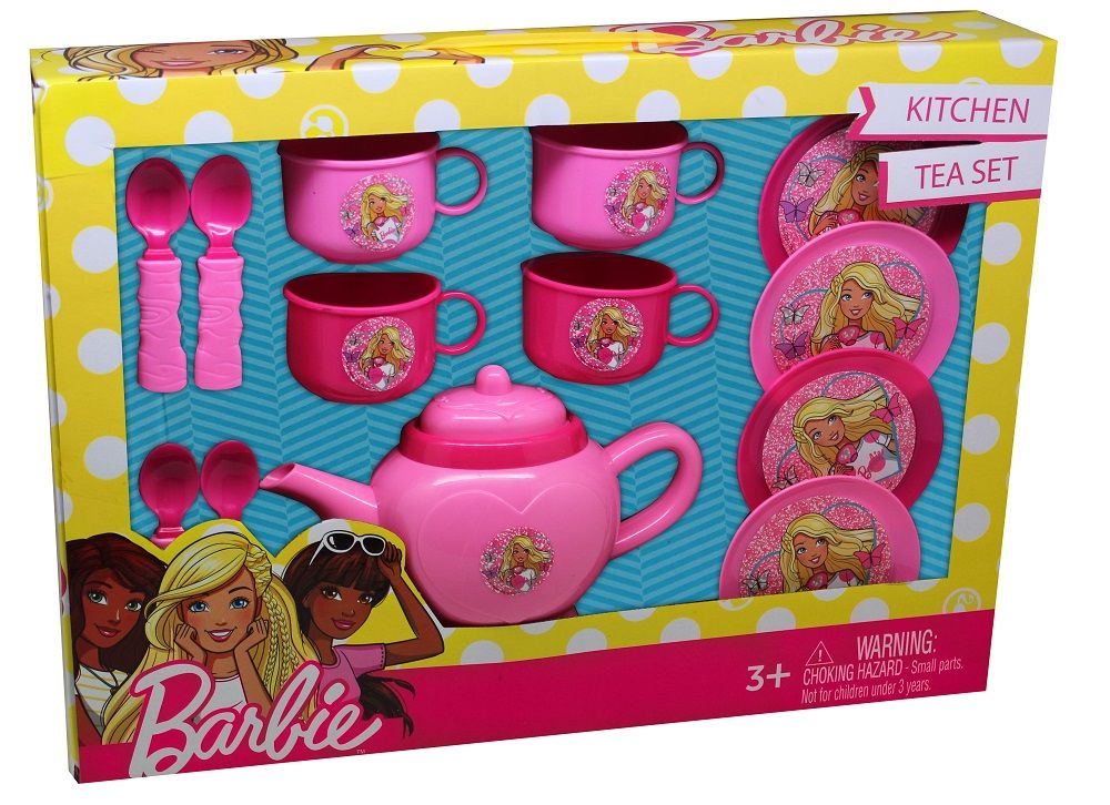 Barbie kitchen hot sale playset tea set