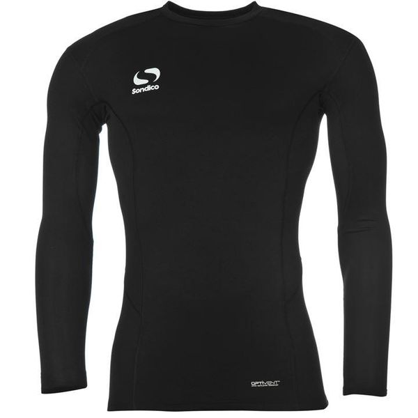 Sondico Men's Base Core Long Sleeve Base Layer - Black (Parallel Import)