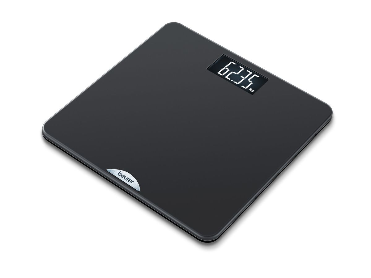 Beurer Personal Bathroom Scale: LCD Display - 180kg - Elegant Black PS ...