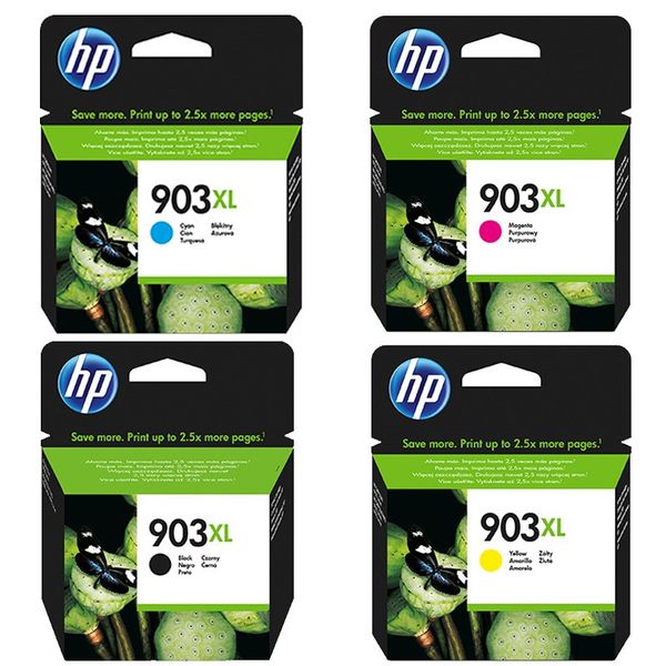 HP 903XL Printer Ink Bundle - 4 Pack (Black, C M Y)
